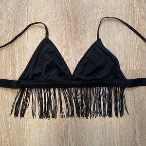Black tassel bralette. Perfect condition. Size small.